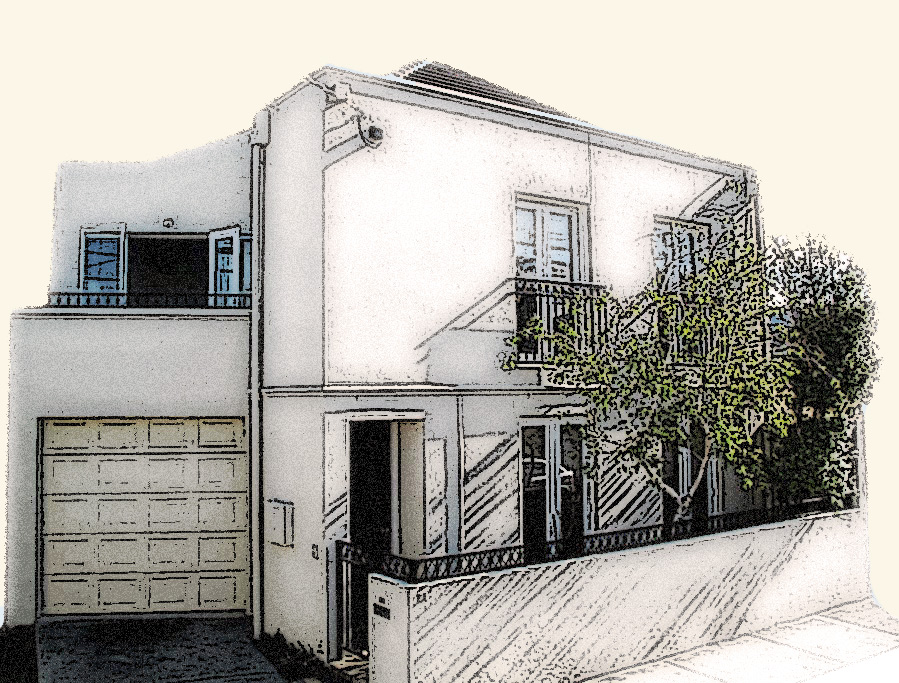 sketch of South Yarra Place house